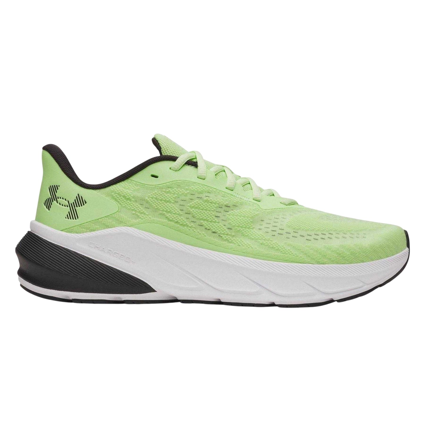 Lime-Black - Front - Under Armour Mens Running Shoes