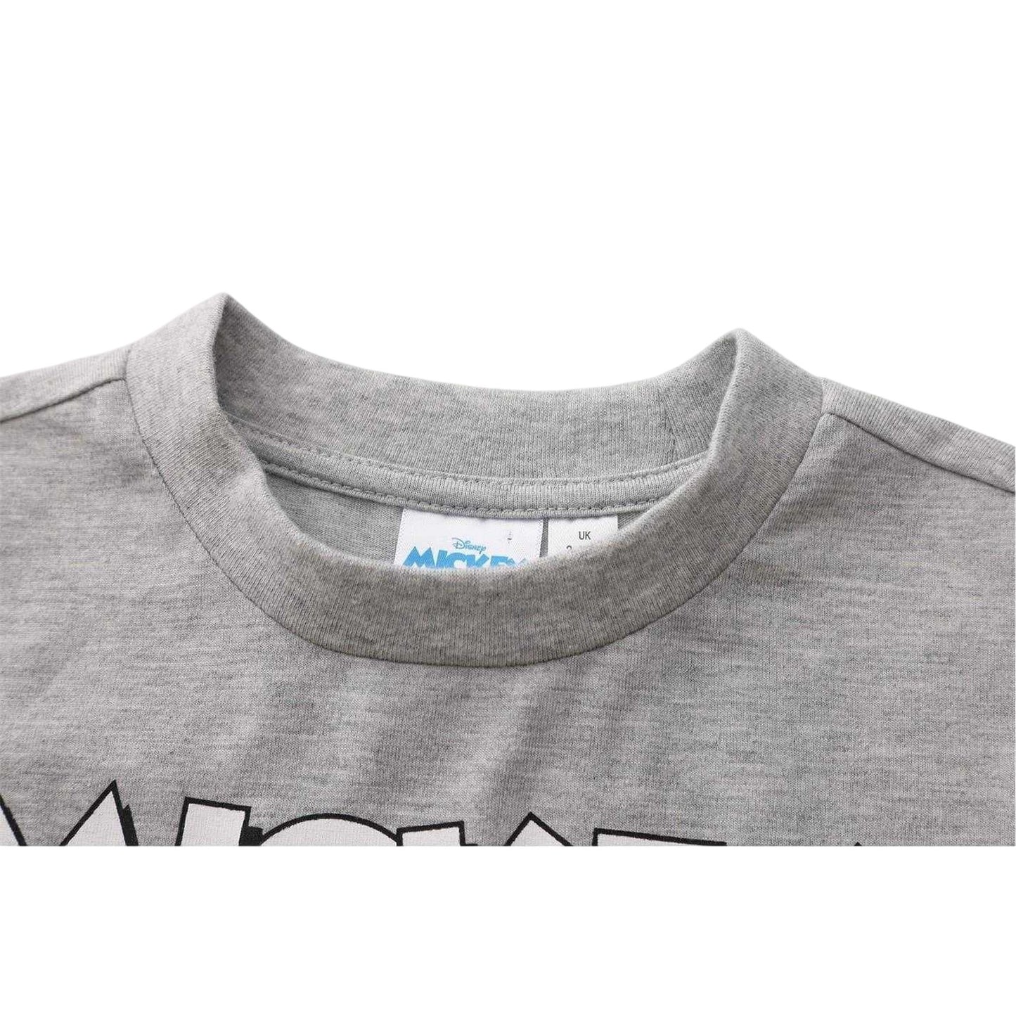 Grey - Side - Disney Childrens-Kids Mickey Mouse T-Shirt