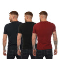 Black-Navy-Red - Back - Hugo Mens Logo T-Shirt (Pack of 3)