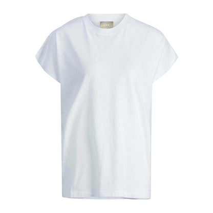 Bright White - Front - JJXX Womens-Ladies Plain Boxy Sleeveless T-Shirt