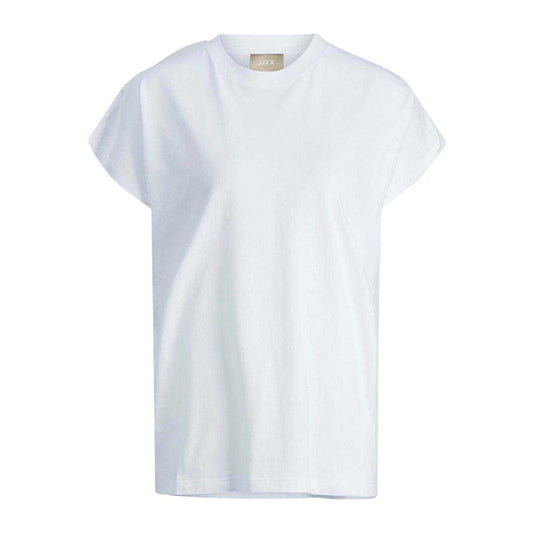 Bright White - Front - JJXX Womens-Ladies Plain Boxy Sleeveless T-Shirt