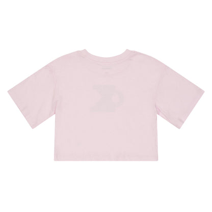 Pearl Pink - Back - Calvin Klein Childrens-Kids Embroidered Logo Cropped T-Shirt