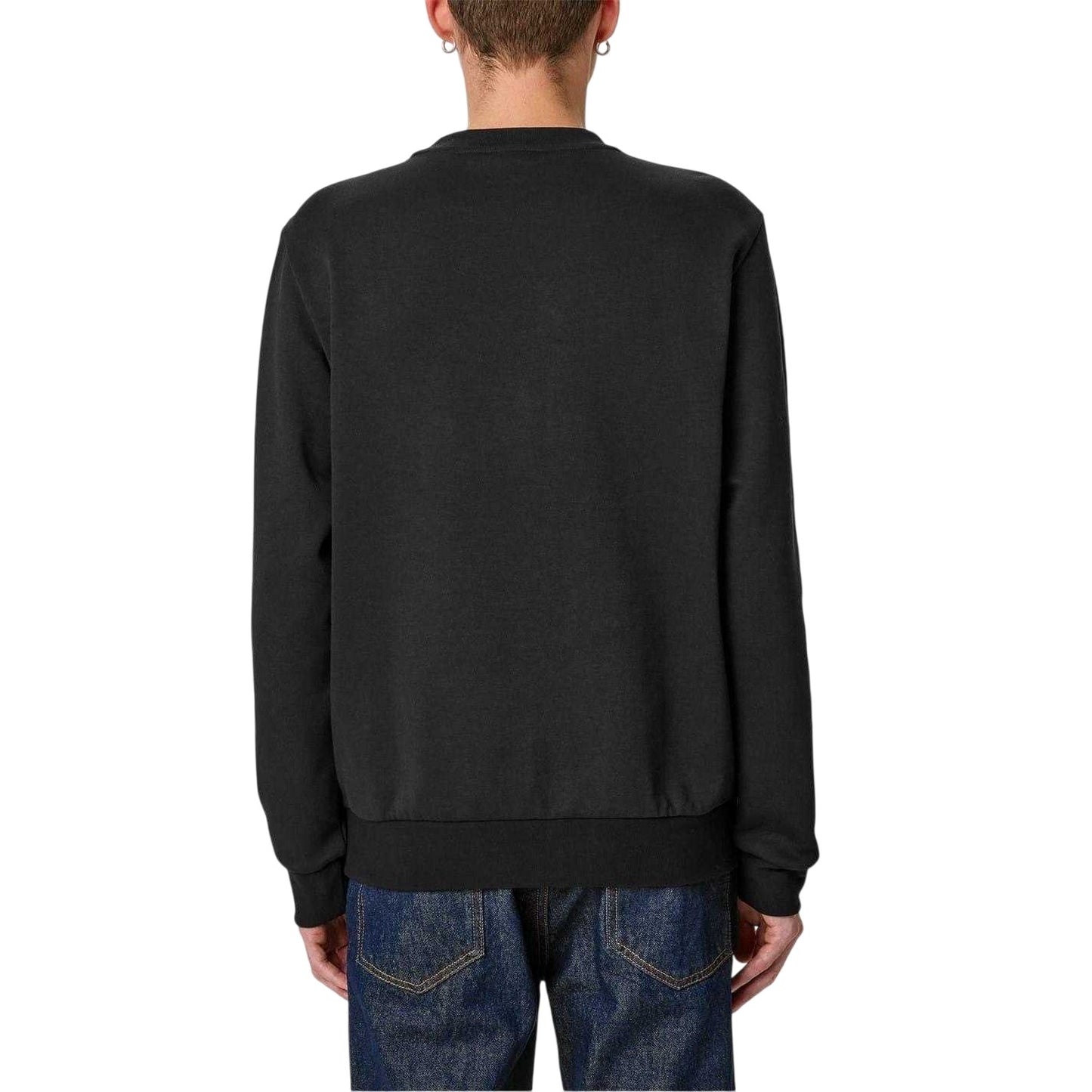 Black - Back - Boss Mens Patch Crew Neck Sweatshirt