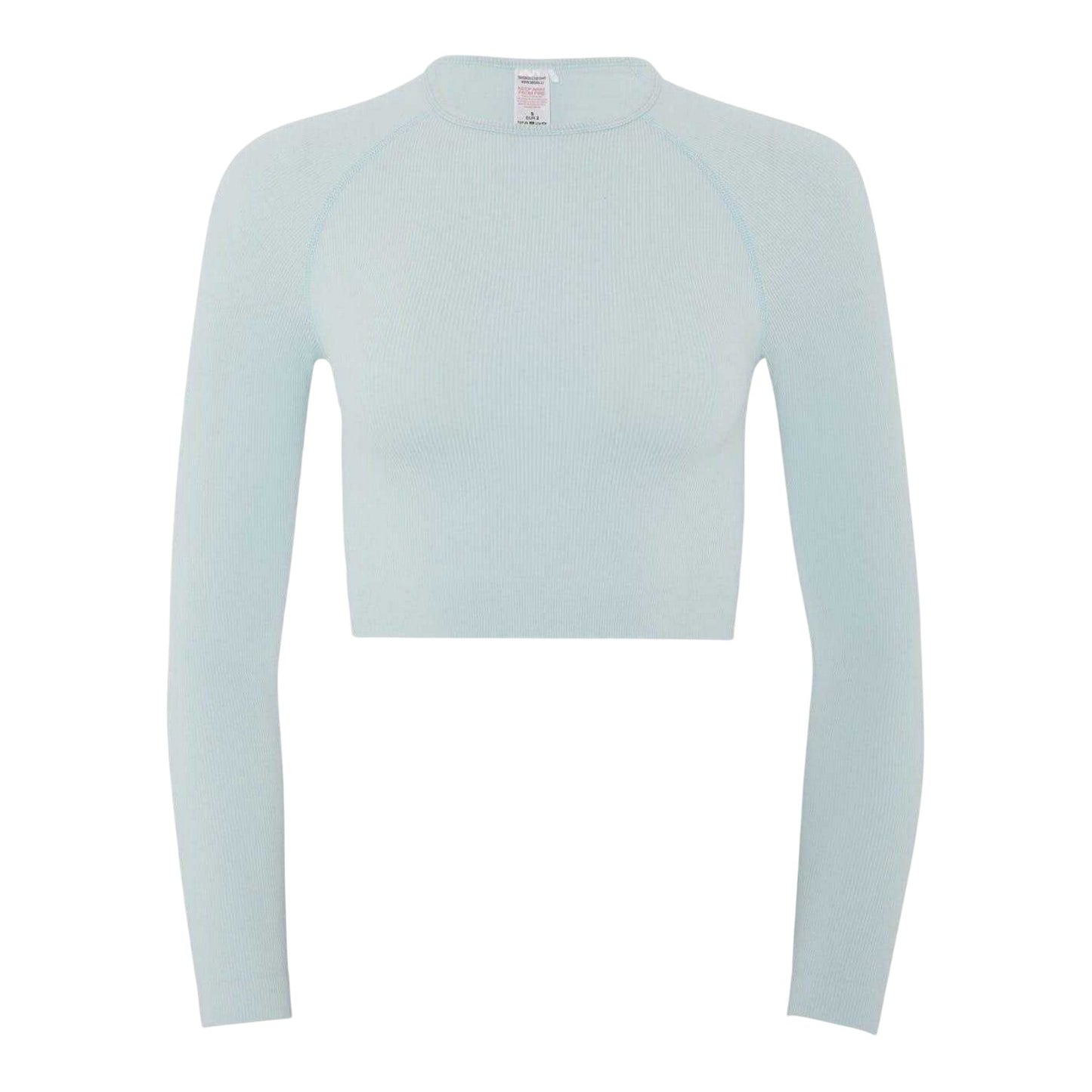 Light Blue - Front - HIIT Womens-Ladies Ribbed Slim Crop Sweatshirt