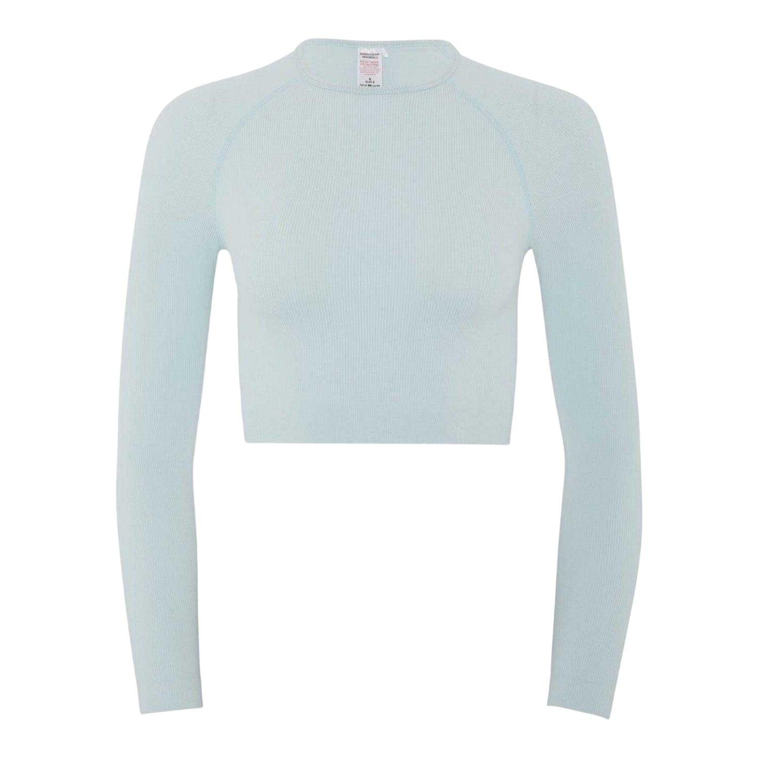 Light Blue - Front - HIIT Womens-Ladies Ribbed Slim Crop Sweatshirt