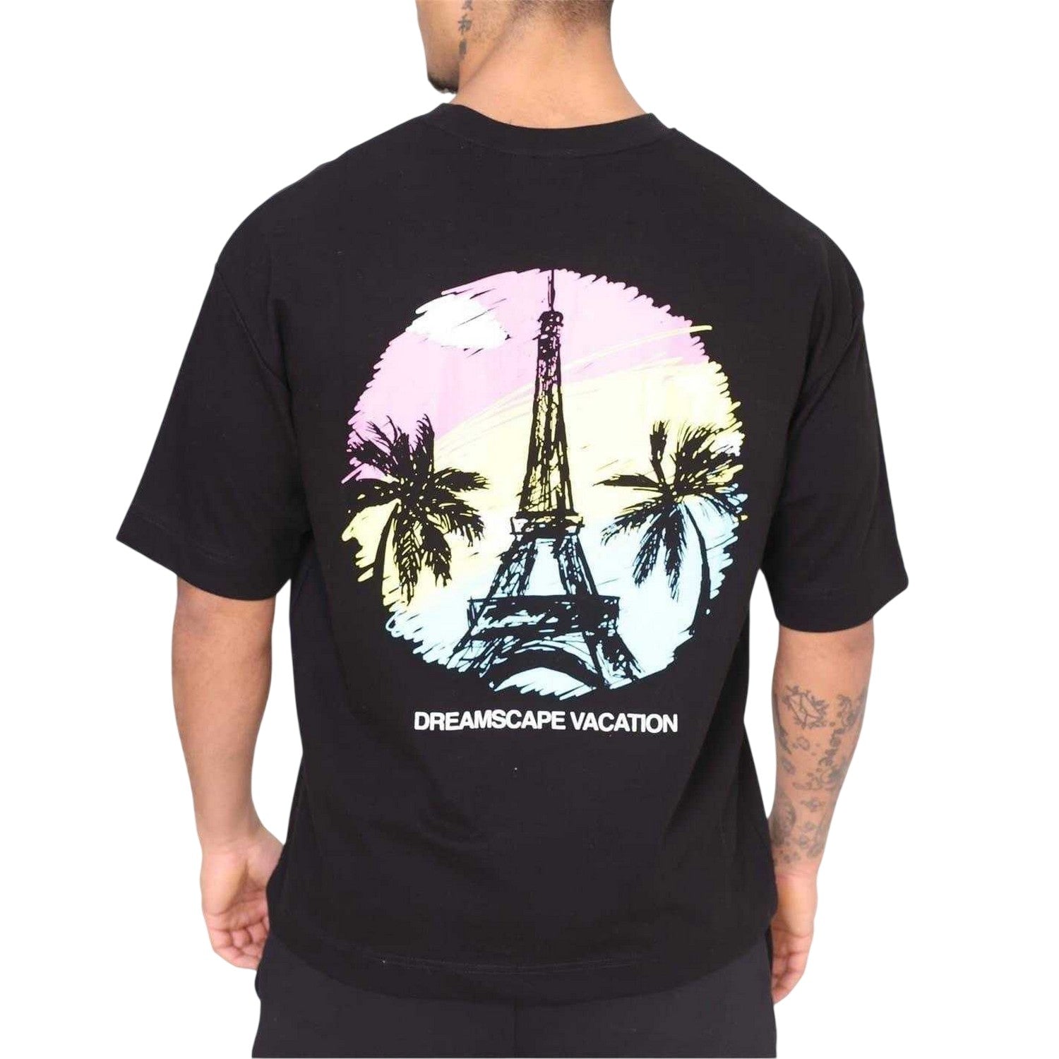 Black - Back - Rose London Mens Dreamscape T-Shirt
