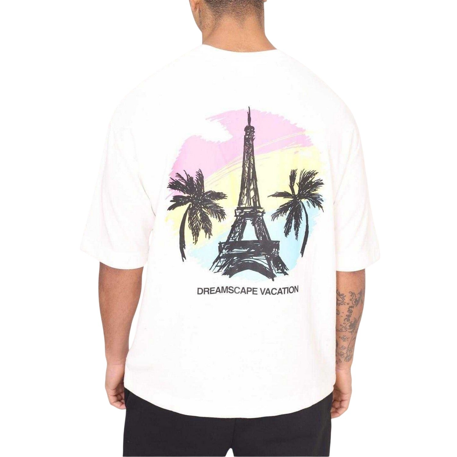 Off White - Back - Rose London Mens Dreamscape T-Shirt