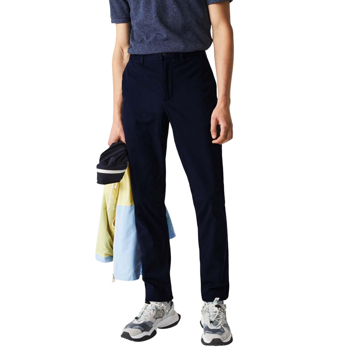 Navy - Lifestyle - Lacoste Mens Gabardine Stretch Slim Trousers