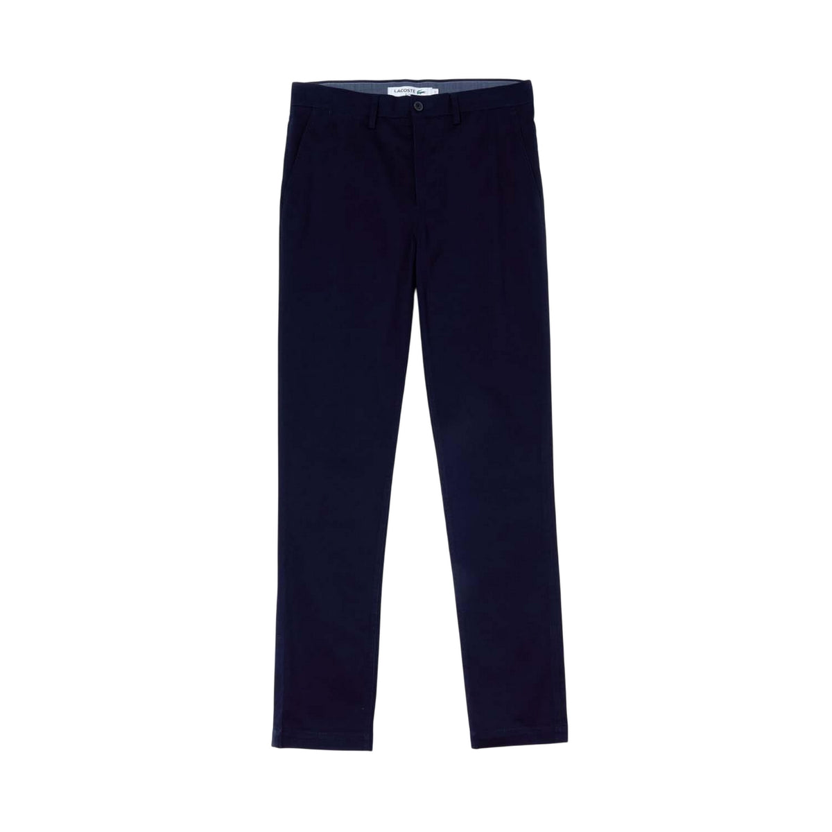 Navy - Front - Lacoste Mens Gabardine Stretch Slim Trousers