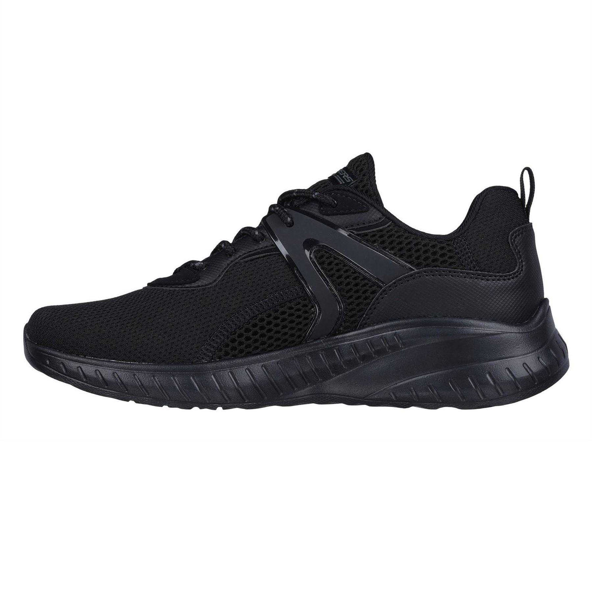 Black - Back - Skechers Womens-Ladies Bobs Squad Chaos Trainers