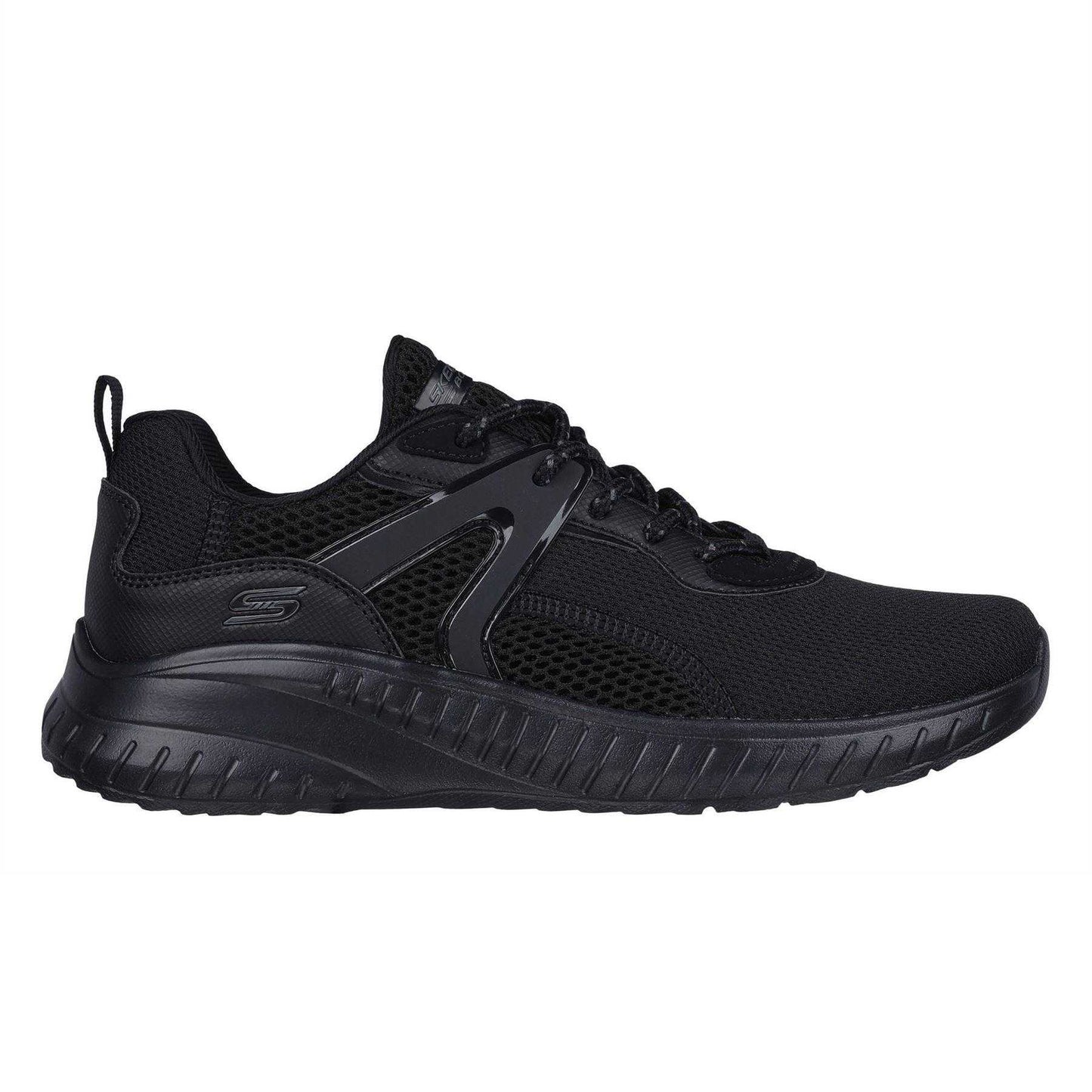 Black - Side - Skechers Womens-Ladies Bobs Squad Chaos Trainers