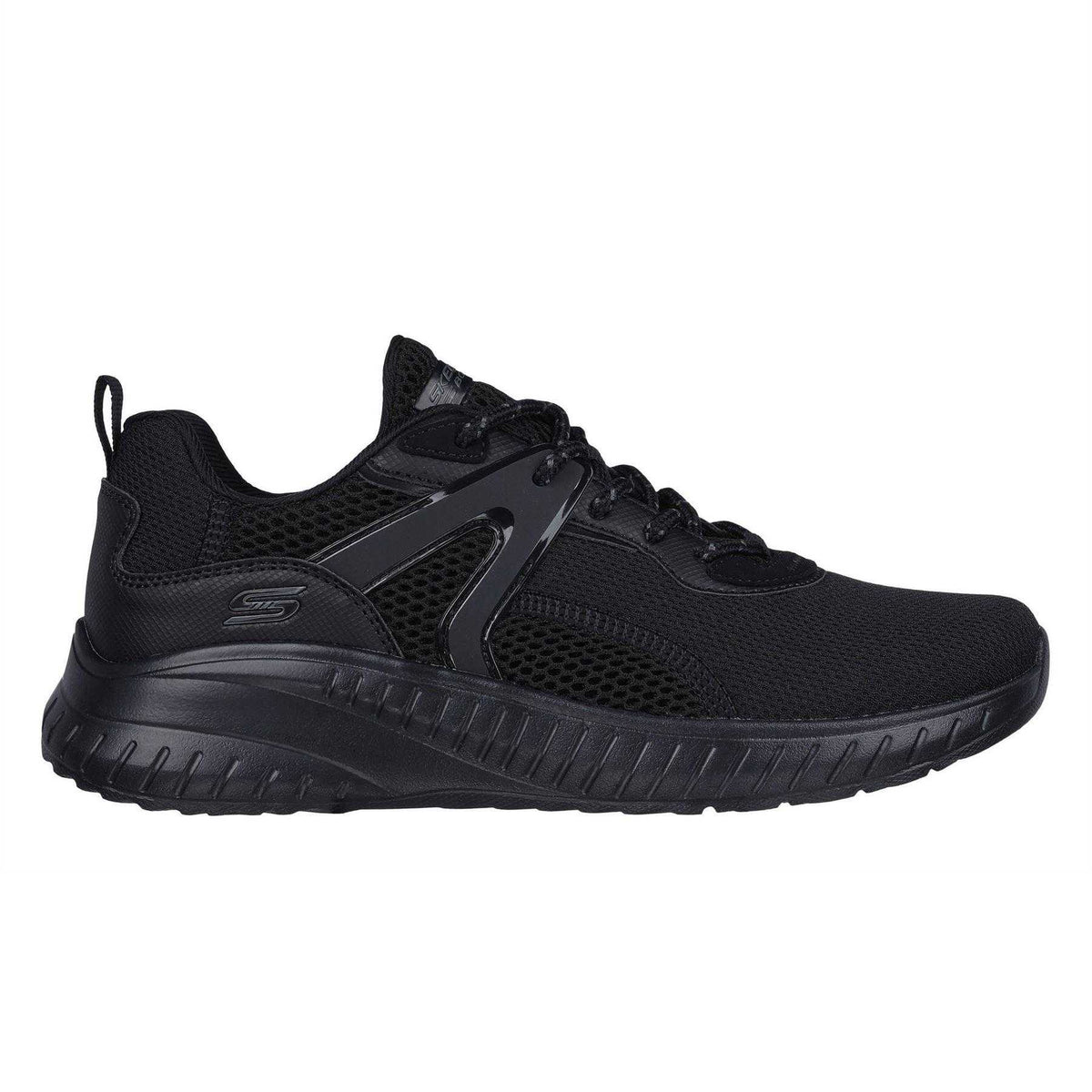 Black - Side - Skechers Womens-Ladies Bobs Squad Chaos Trainers