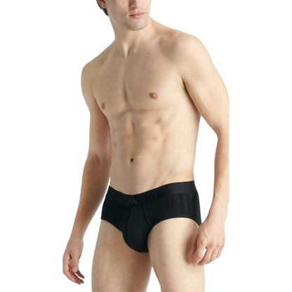 Black - Back - Adidas Mens Plain Briefs (Pack of 2)