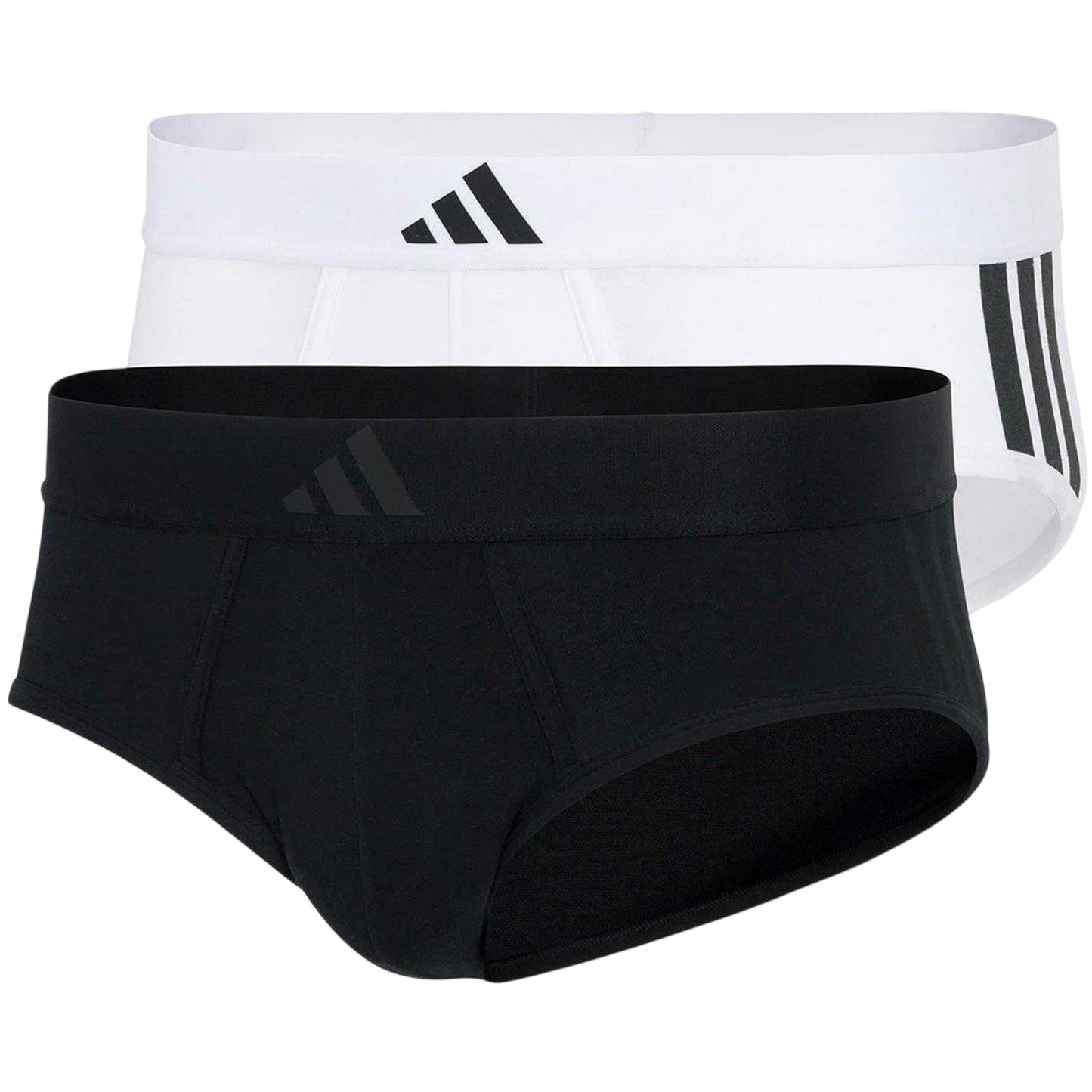 White-Black - Front - Adidas Mens Plain Briefs (Pack of 2)