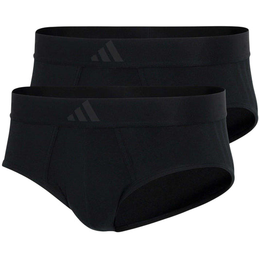 Black - Front - Adidas Mens Plain Briefs (Pack of 2)