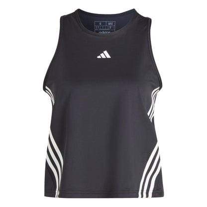 Black-White - Front - Adidas Womens-Ladies Hyperglam Aeroready Tank Top