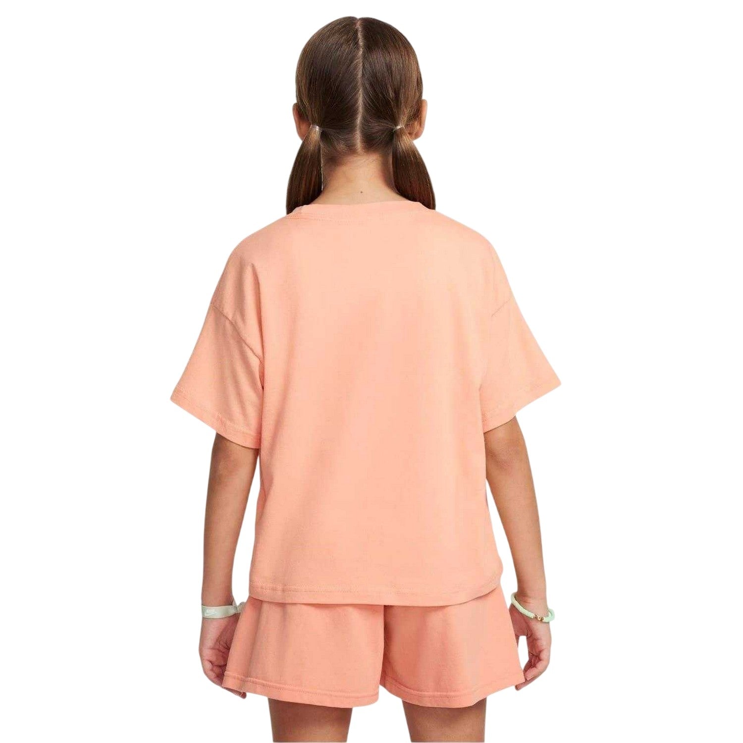 Apricot Agate - Back - Nike Girls Swoosh Regular T-Shirt