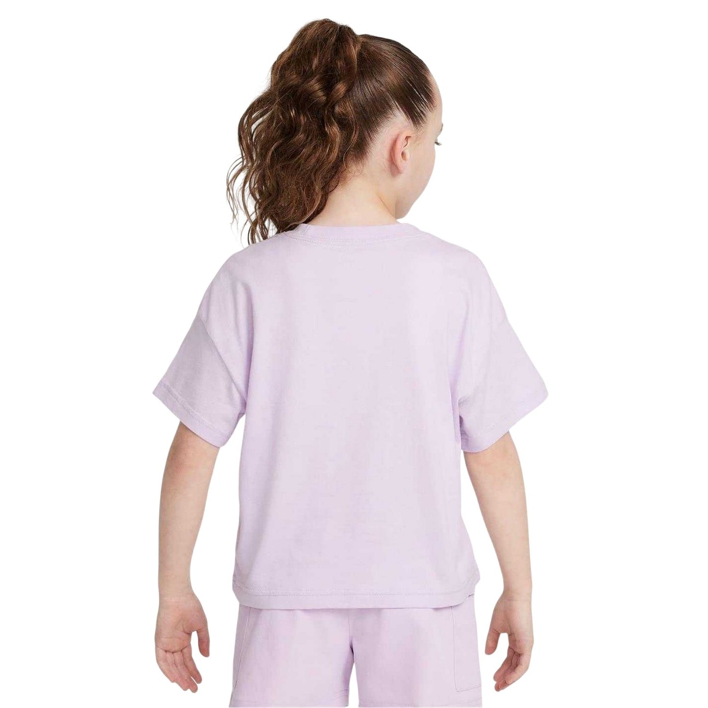 Purple - Back - Nike Girls Swoosh Regular T-Shirt