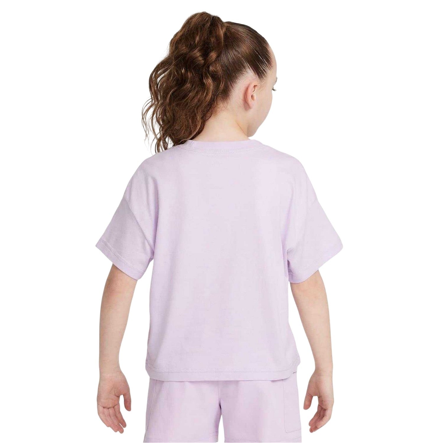Purple - Back - Nike Girls Swoosh Regular T-Shirt