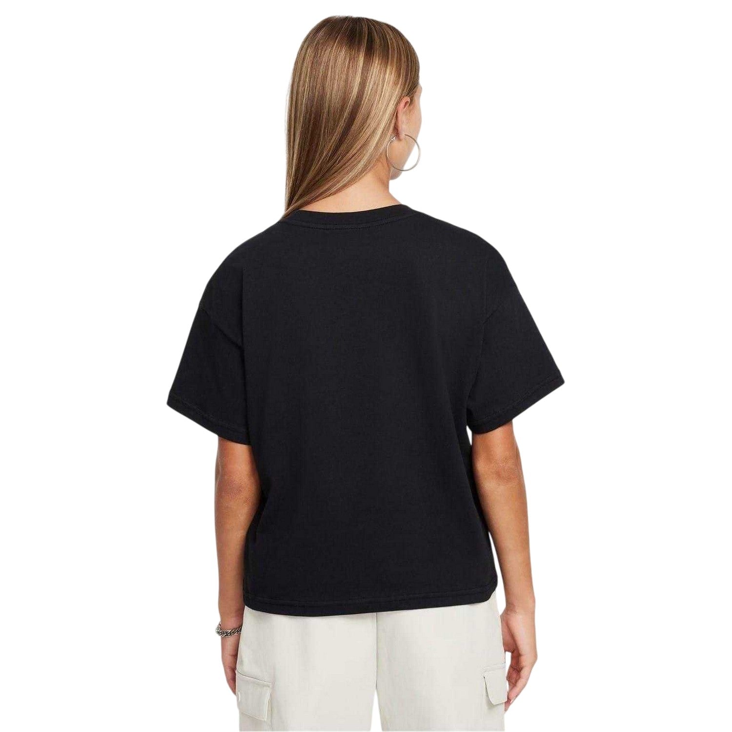 Black-White - Back - Nike Girls Swoosh Regular T-Shirt