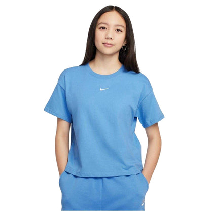 Blue - Front - Nike Girls Swoosh Regular T-Shirt
