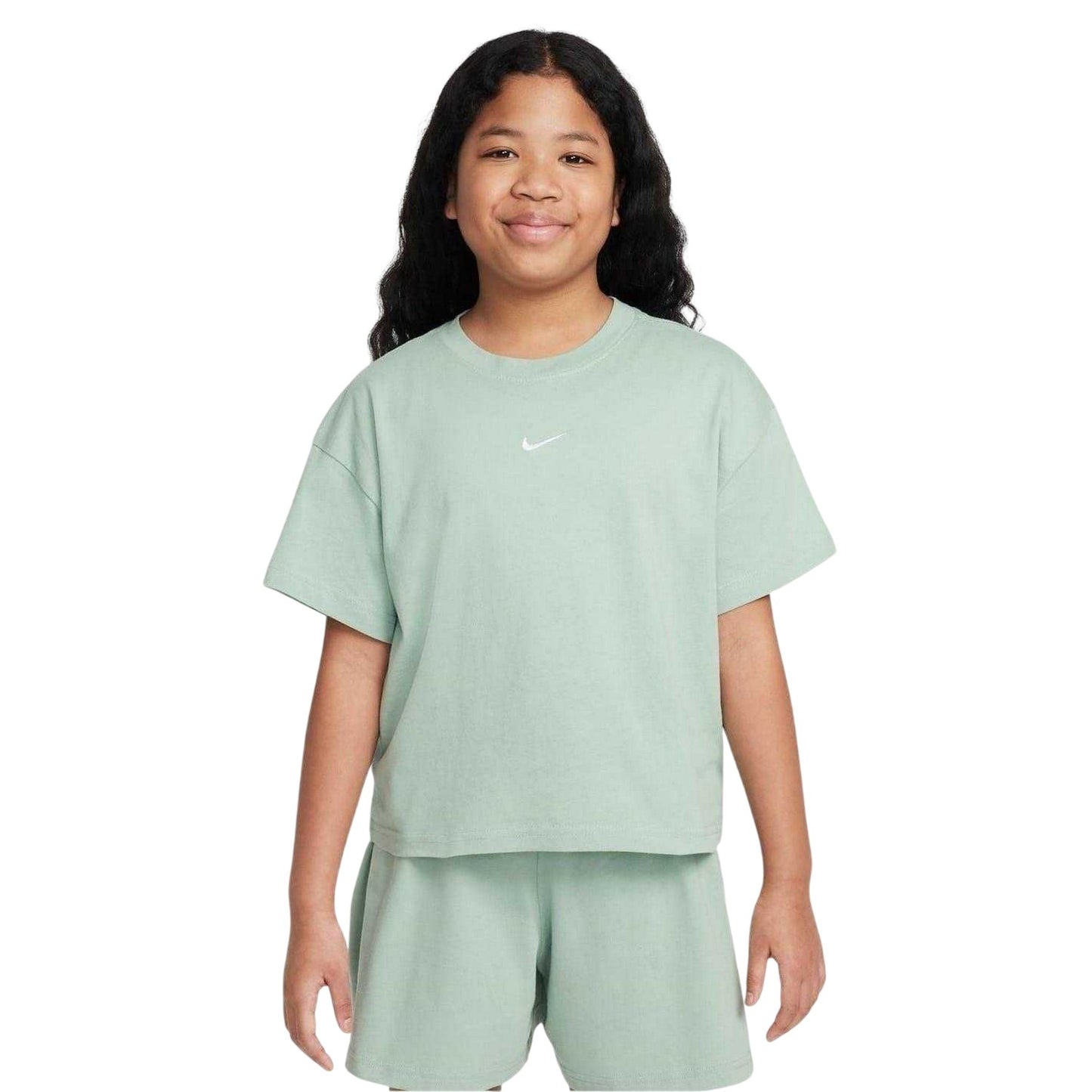 Green - Front - Nike Girls Swoosh Regular T-Shirt