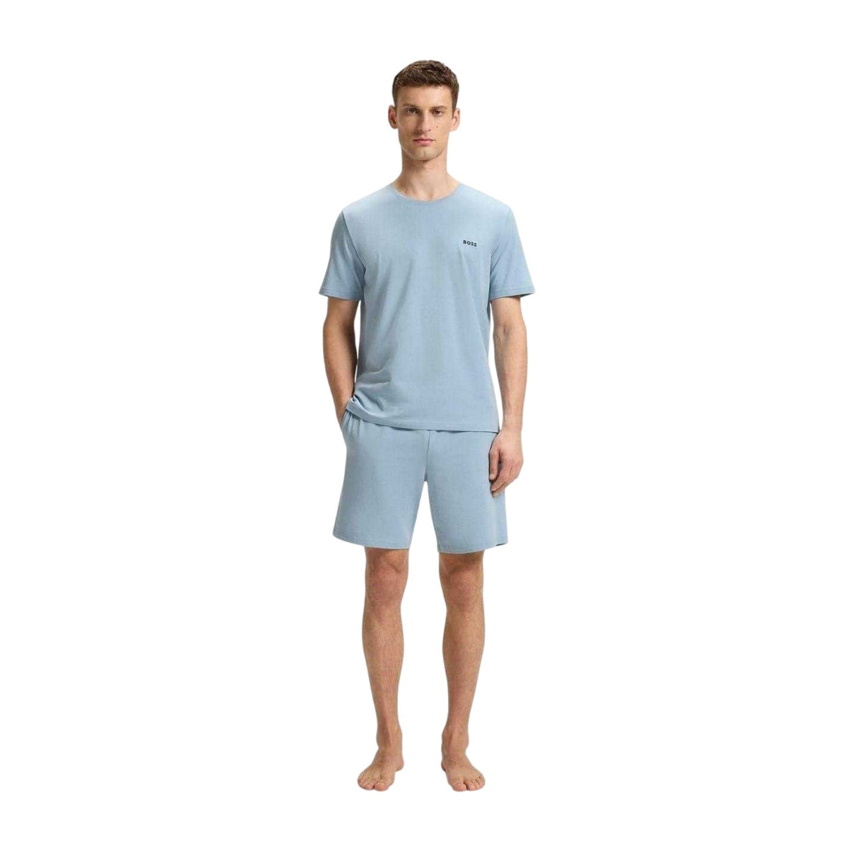 Blue - Lifestyle - Boss Mens Mixmatch Crew Neck Short-Sleeved T-Shirt