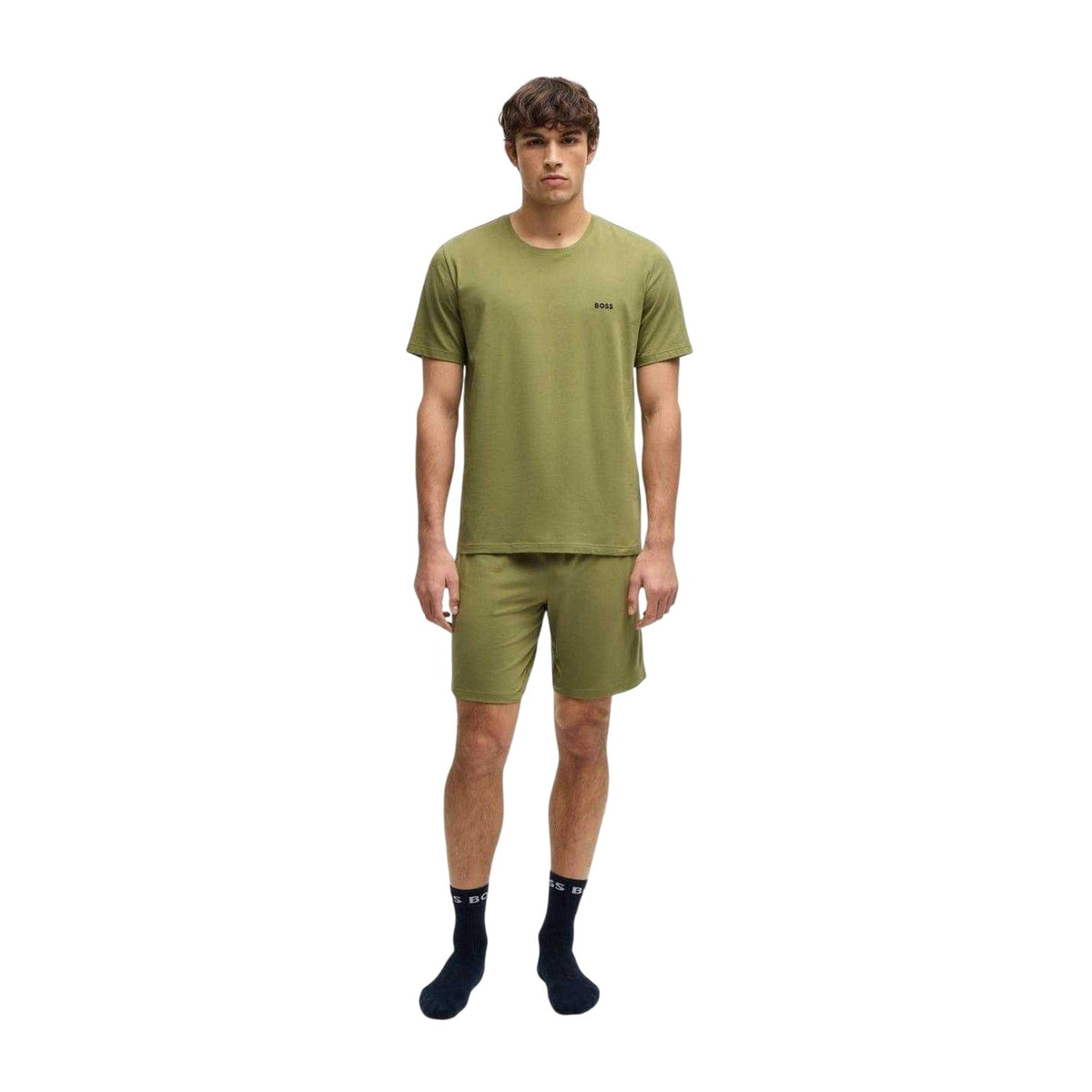 Mid Green - Lifestyle - Boss Mens Mixmatch Crew Neck Short-Sleeved T-Shirt