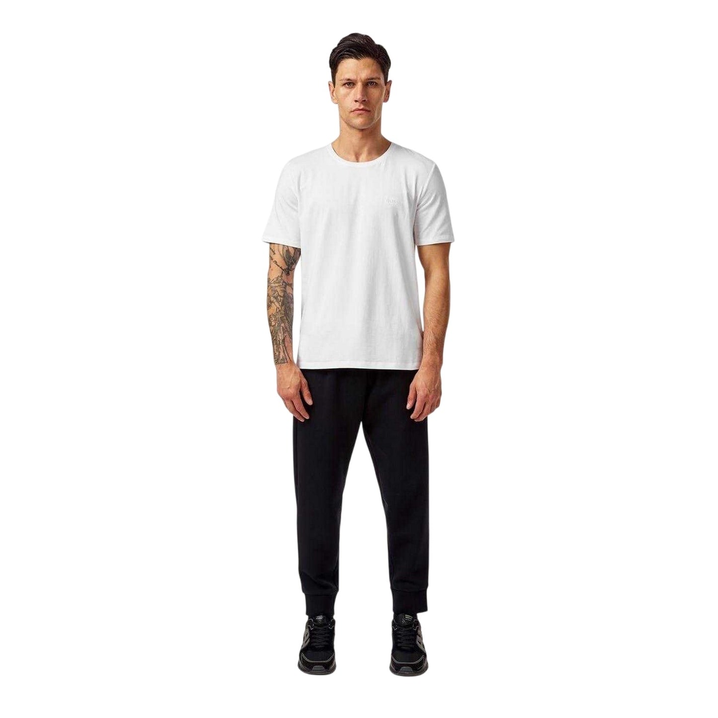 White - Lifestyle - Boss Mens Mixmatch Crew Neck Short-Sleeved T-Shirt