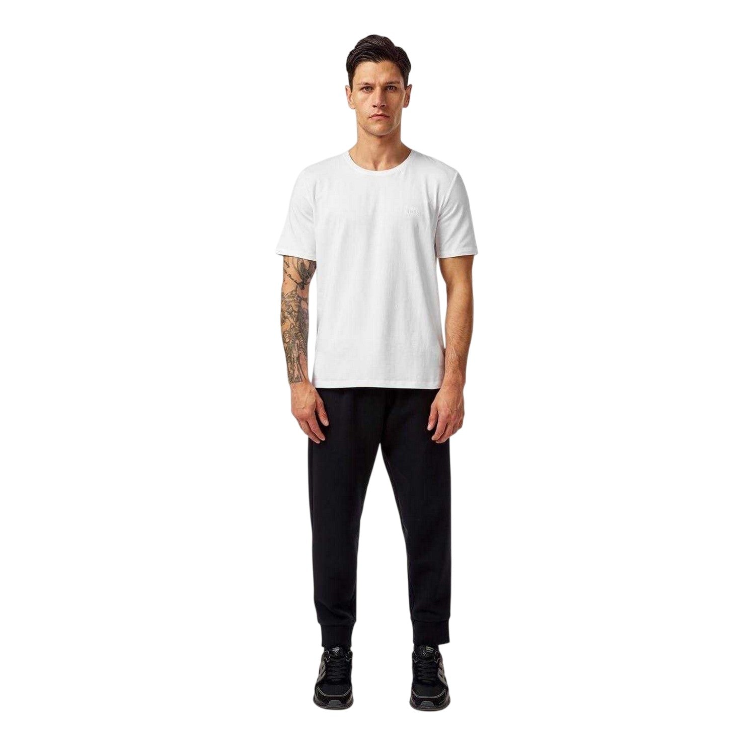 White - Lifestyle - Boss Mens Mixmatch Crew Neck Short-Sleeved T-Shirt