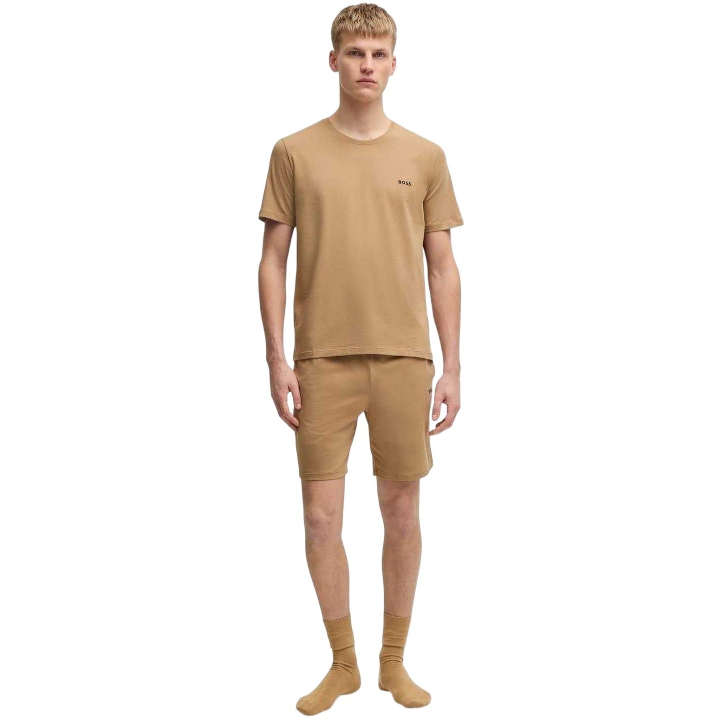 Beige - Lifestyle - Boss Mens Mixmatch Crew Neck Short-Sleeved T-Shirt