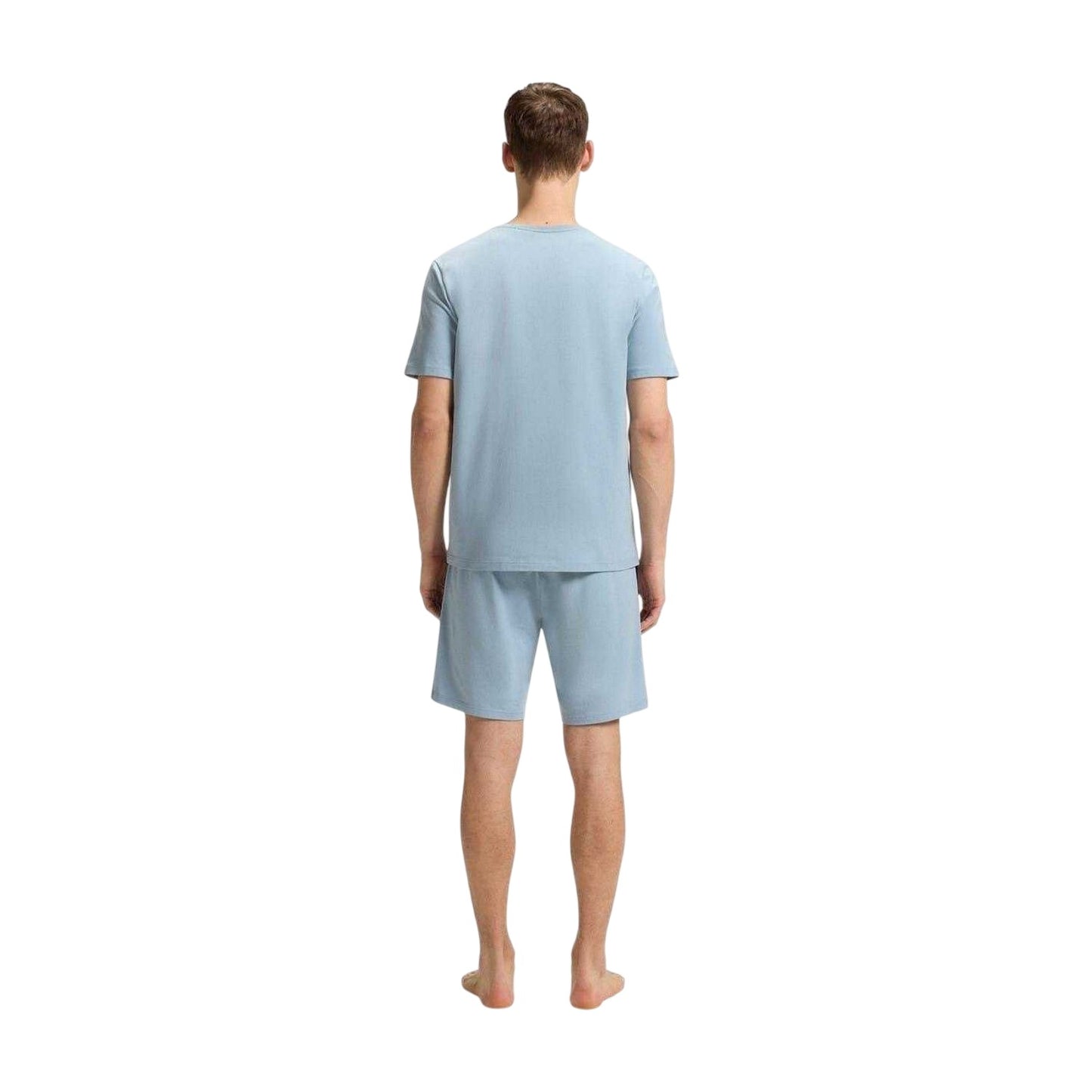 Blue - Back - Boss Mens Mixmatch Crew Neck Short-Sleeved T-Shirt