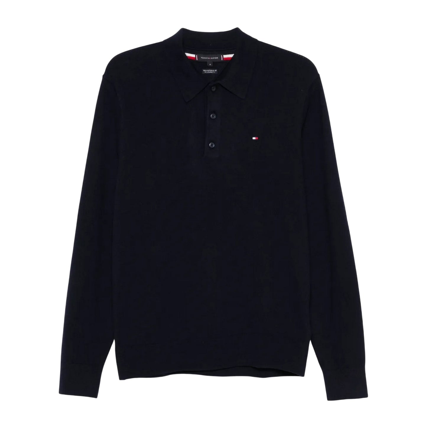 Desert Sky - Front - Tommy Hilfiger Mens Cotton Cashmere Polo Shirt