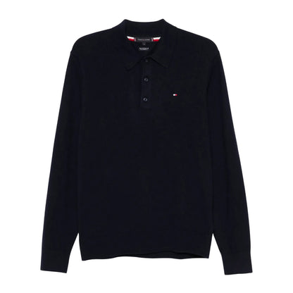 Desert Sky - Front - Tommy Hilfiger Mens Cotton Cashmere Polo Shirt