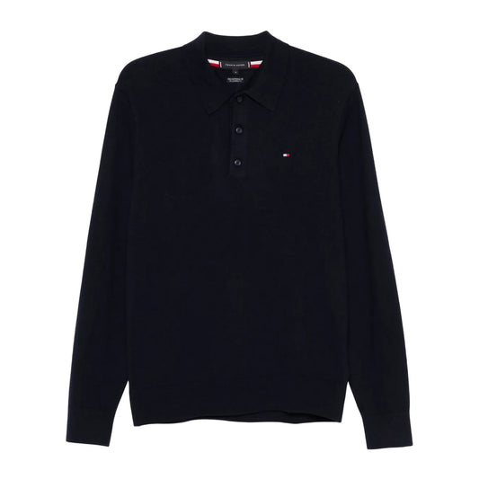 Desert Sky - Front - Tommy Hilfiger Mens Cotton Cashmere Polo Shirt