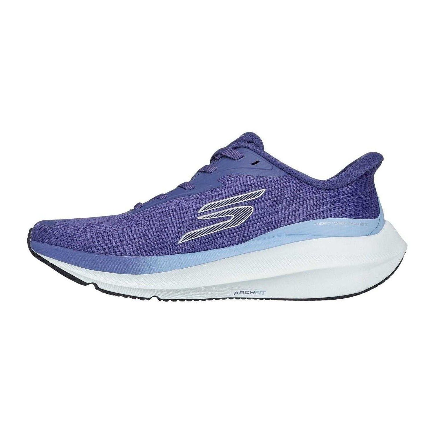 Purple - Back - Skechers Womens-Ladies Aero Pulse Slip-In Running Trainers