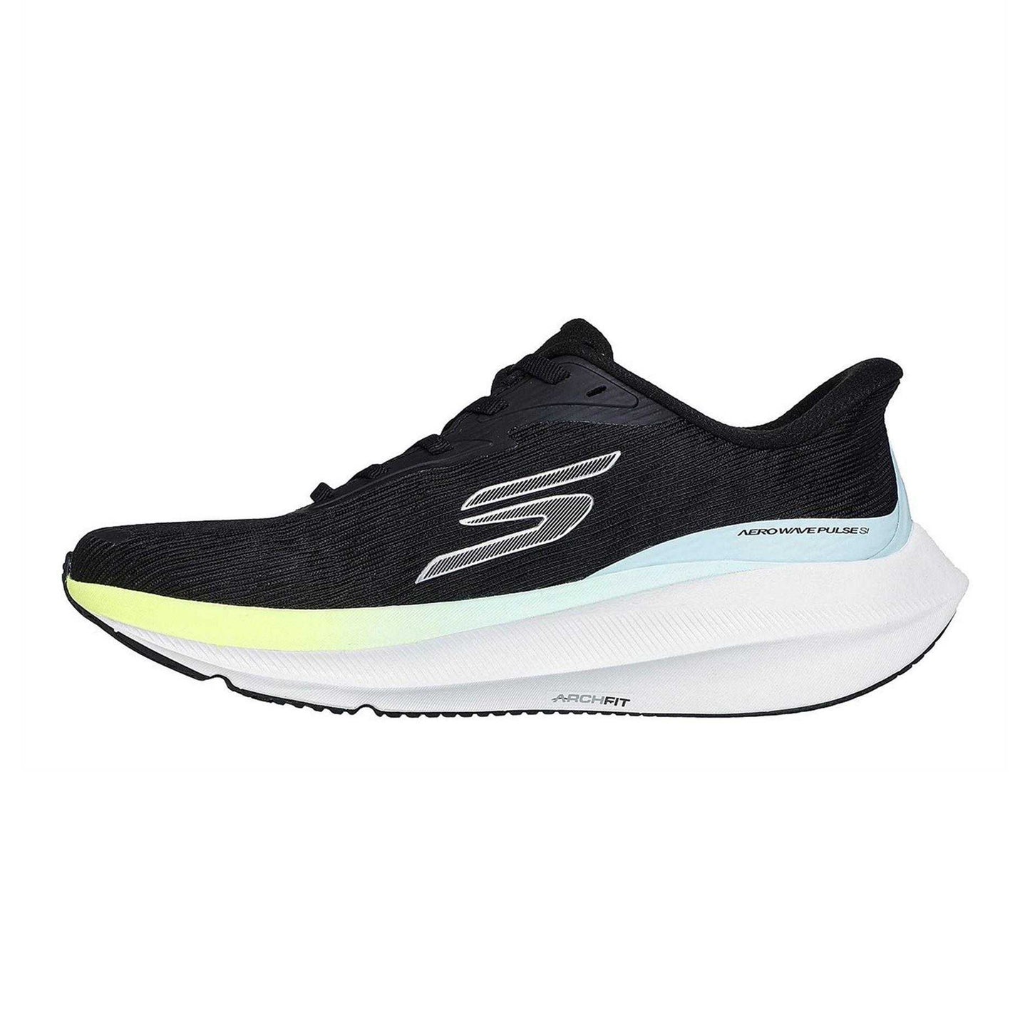Black-Sun - Back - Skechers Womens-Ladies Aero Pulse Slip-In Running Trainers