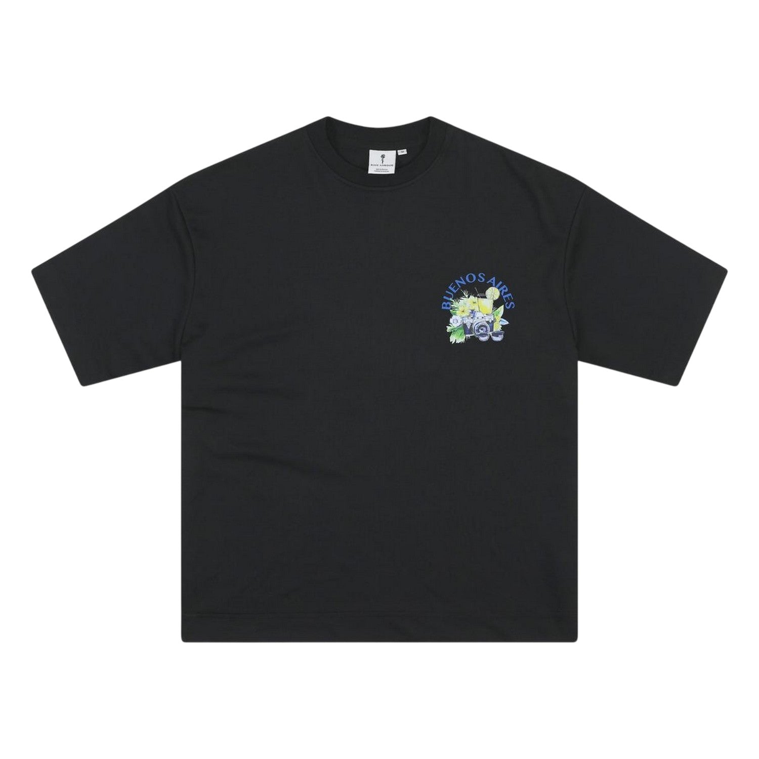 Black - Front - Rose London Mens Buenos T-Shirt