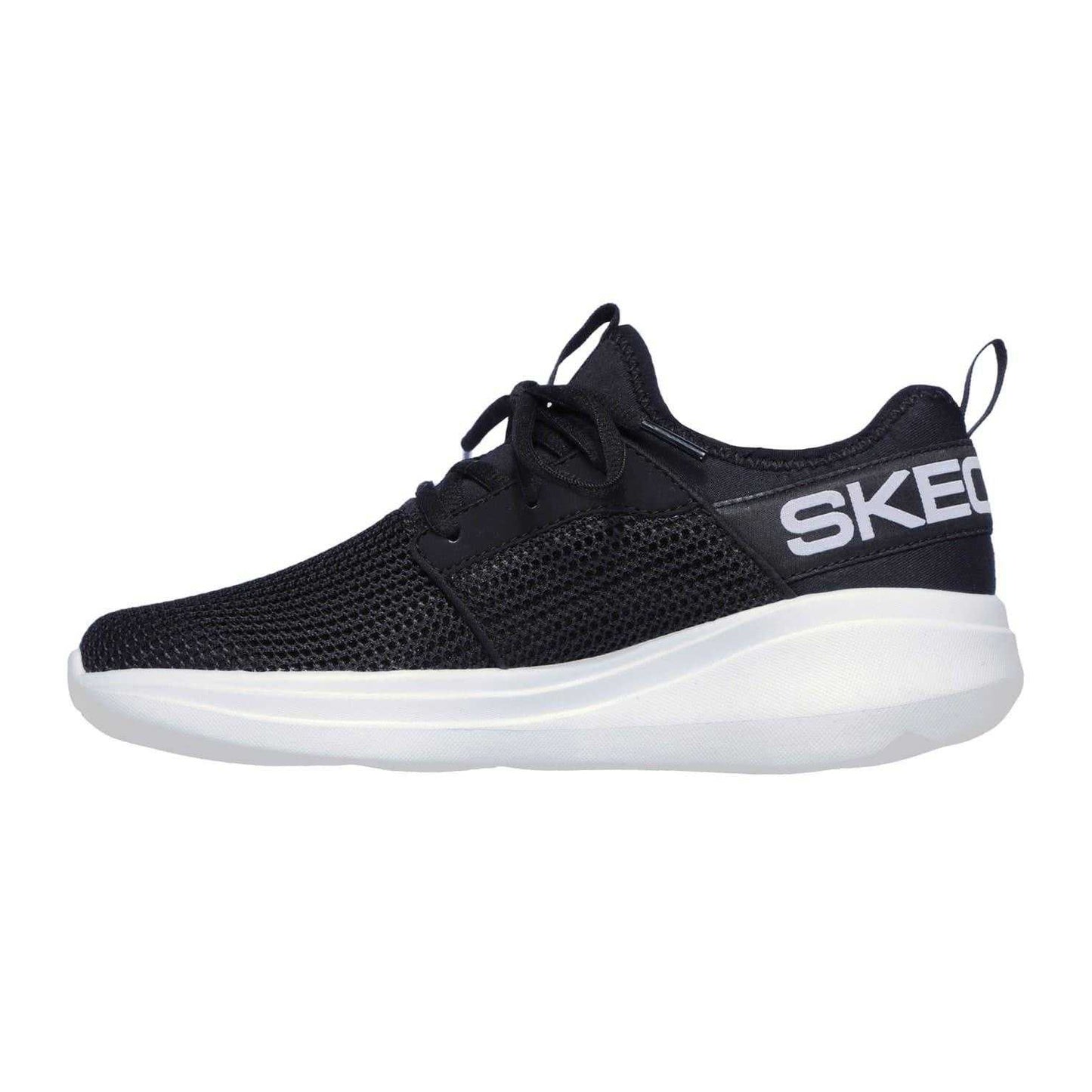 Black-White - Back - Skechers Womens-Ladies Go Run Fast Low Cut Trainers