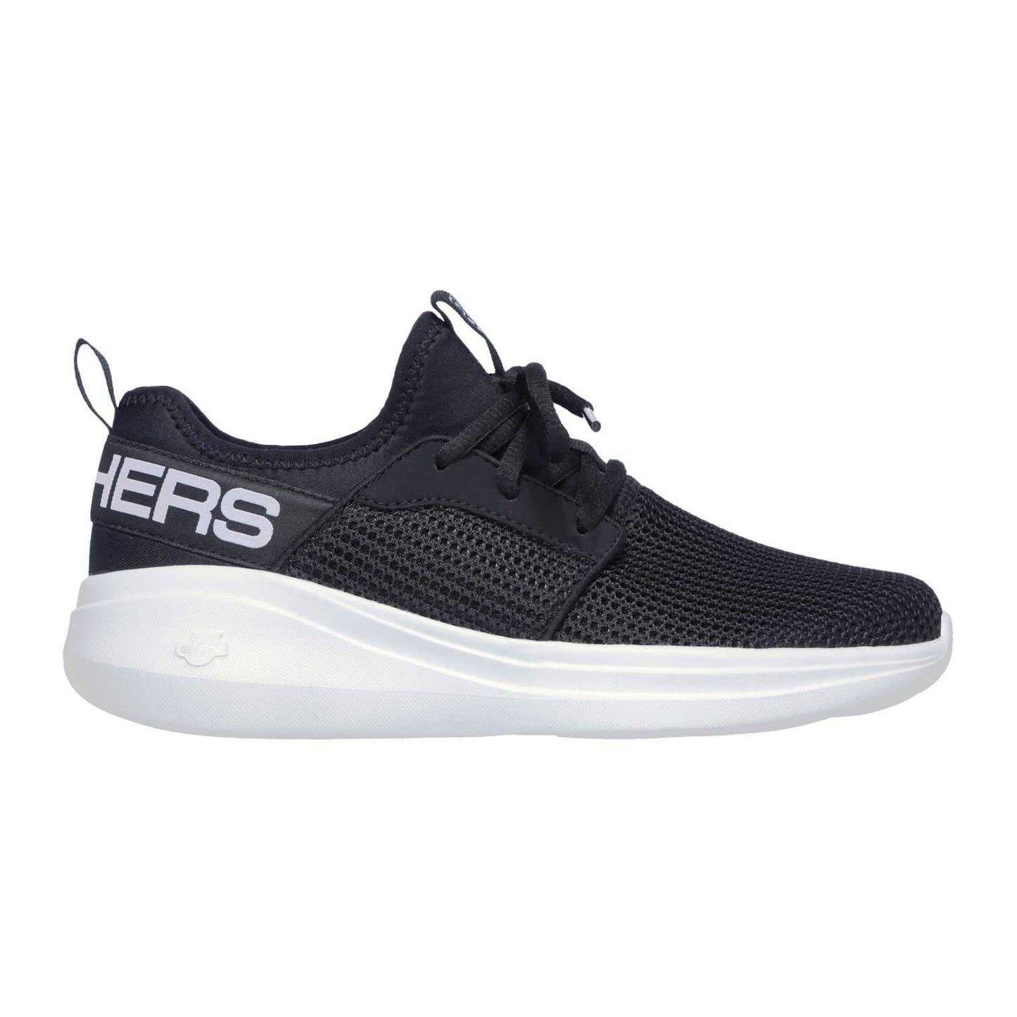 Black-White - Side - Skechers Womens-Ladies Go Run Fast Low Cut Trainers