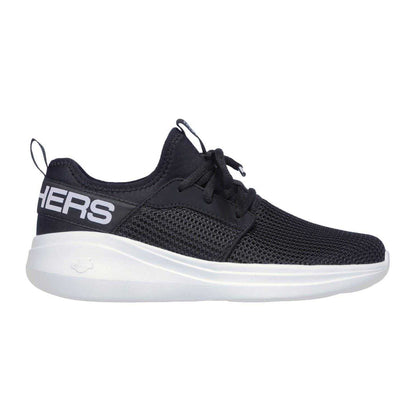 Black-White - Side - Skechers Womens-Ladies Go Run Fast Low Cut Trainers