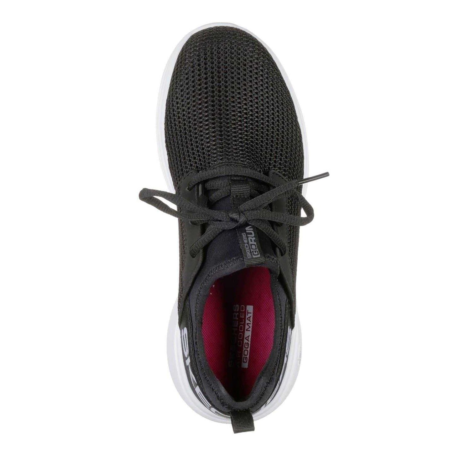 Black-White - Lifestyle - Skechers Womens-Ladies Go Run Fast Low Cut Trainers