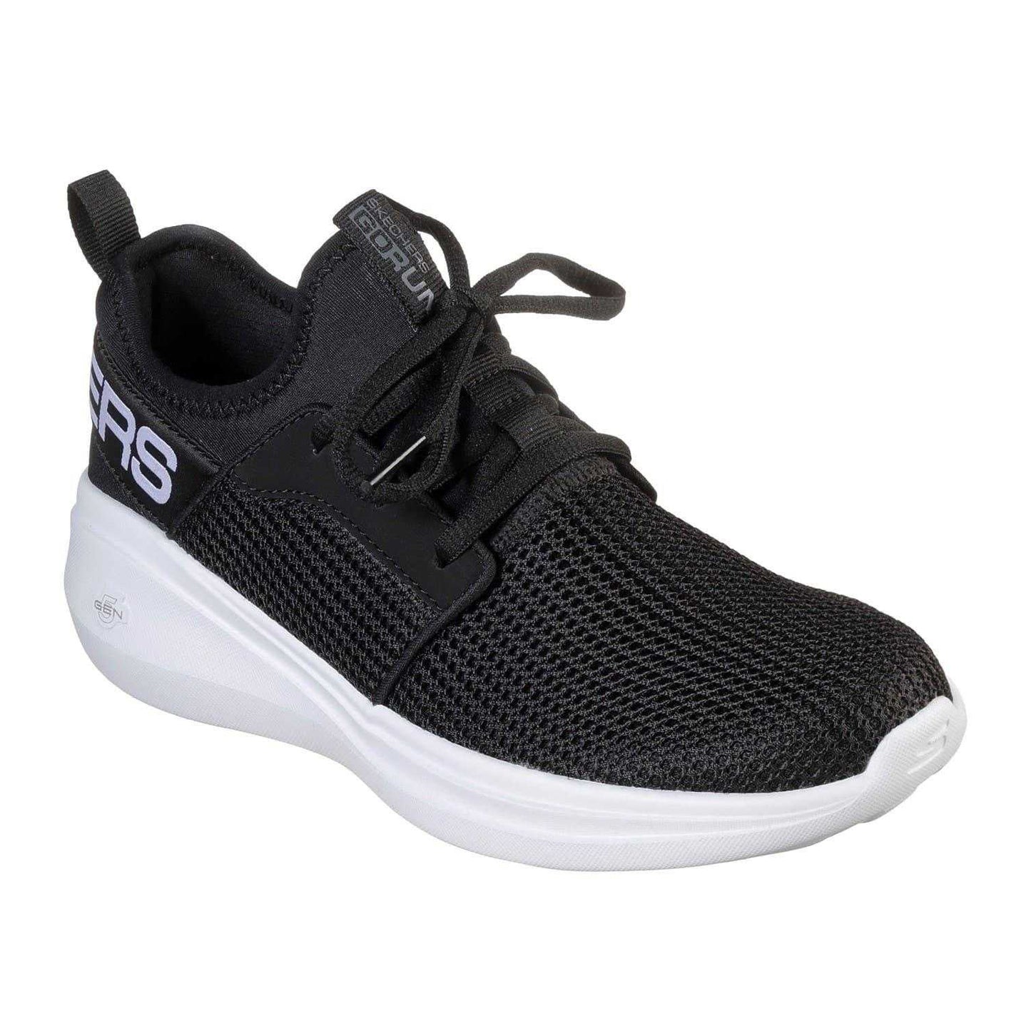 Black-White - Front - Skechers Womens-Ladies Go Run Fast Low Cut Trainers