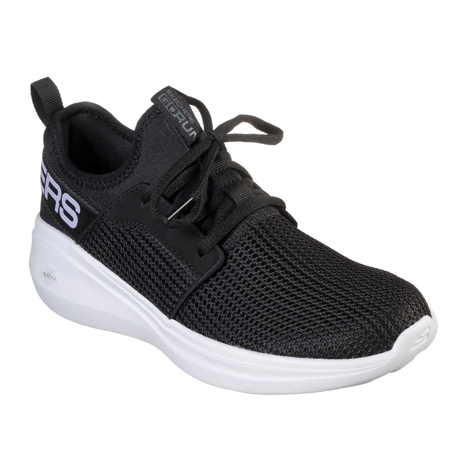 Black-White - Front - Skechers Womens-Ladies Go Run Fast Low Cut Trainers