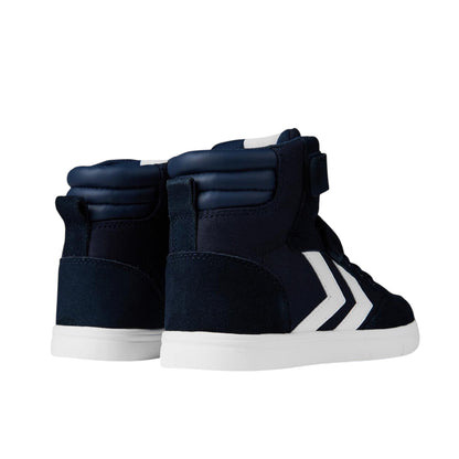 Dress Blue - Back - Hummel Womens-Ladies Stadil Chevron Stripe Leather Trainers