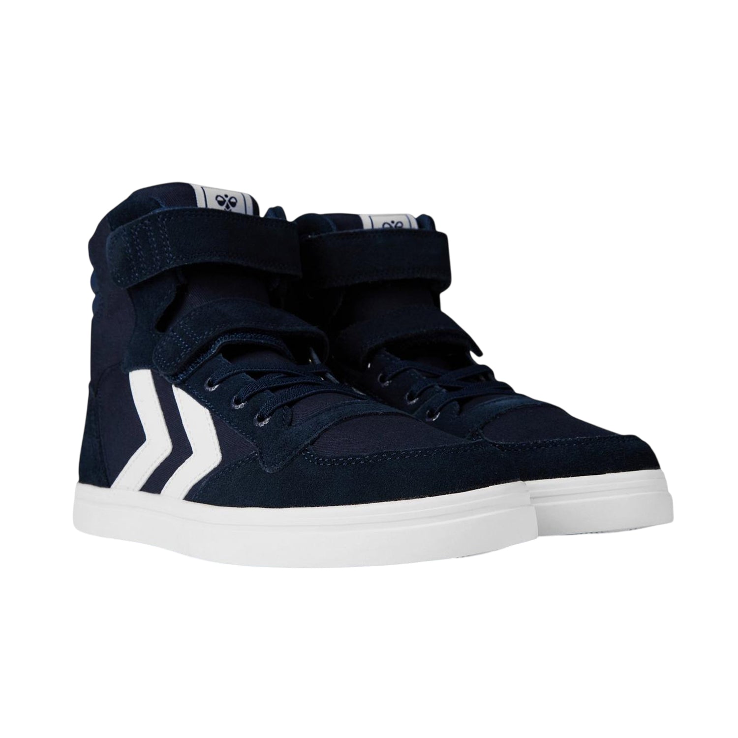 Dress Blue - Front - Hummel Womens-Ladies Stadil Chevron Stripe Leather Trainers