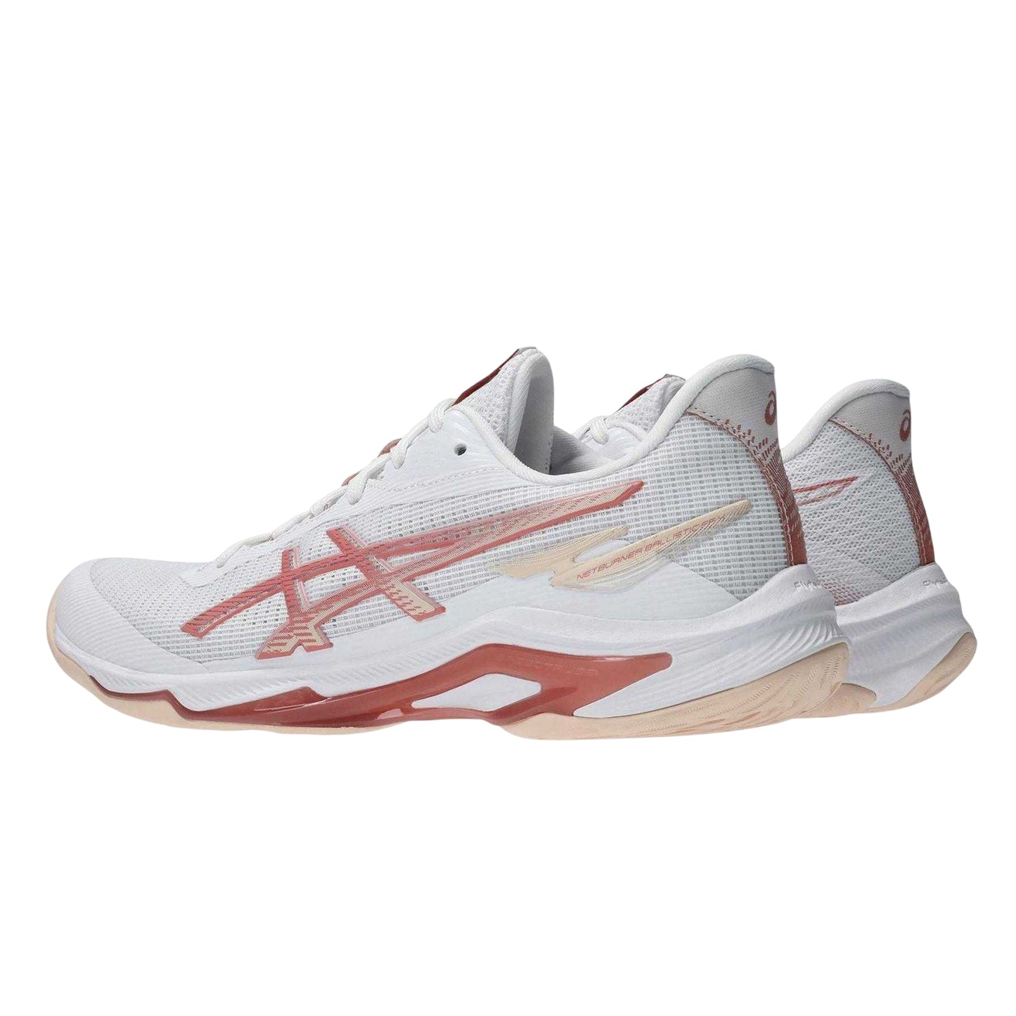 White-Rose - Back - Asics Womens-Ladies Netburner Ballistic Shoes