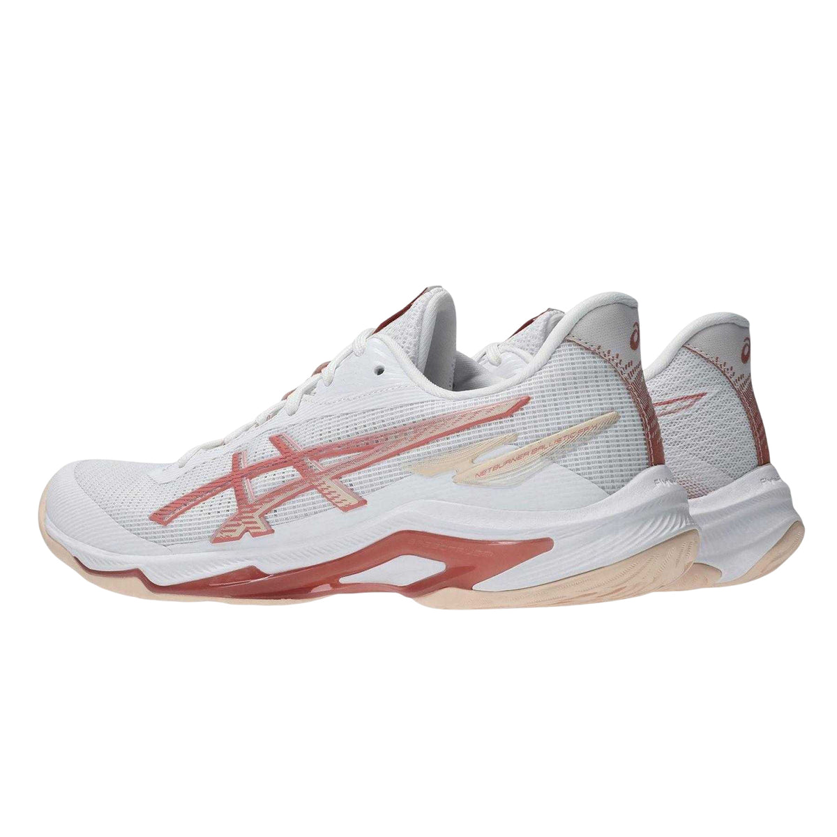 White-Rose - Back - Asics Womens-Ladies Netburner Ballistic Shoes