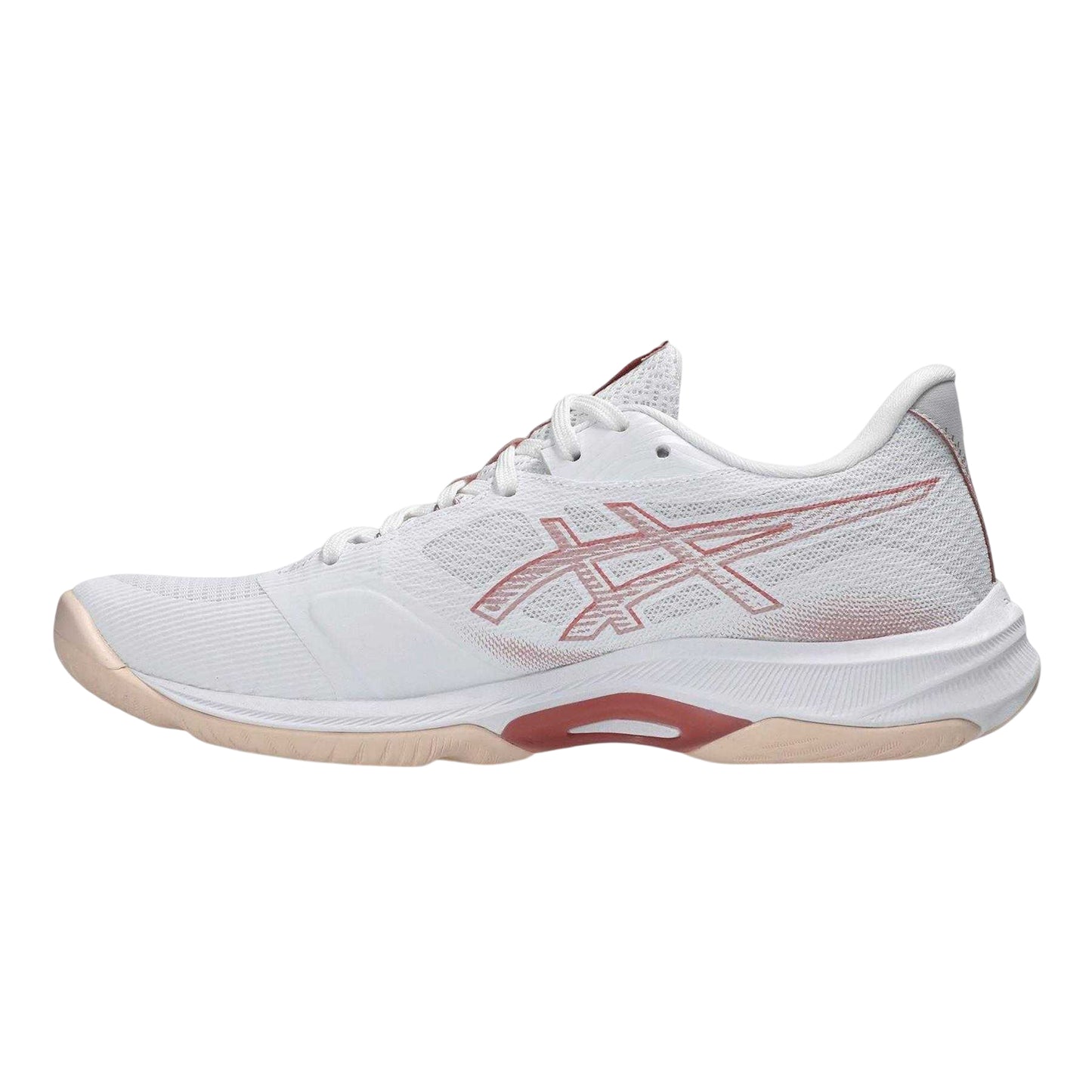 White-Rose - Side - Asics Womens-Ladies Netburner Ballistic Shoes