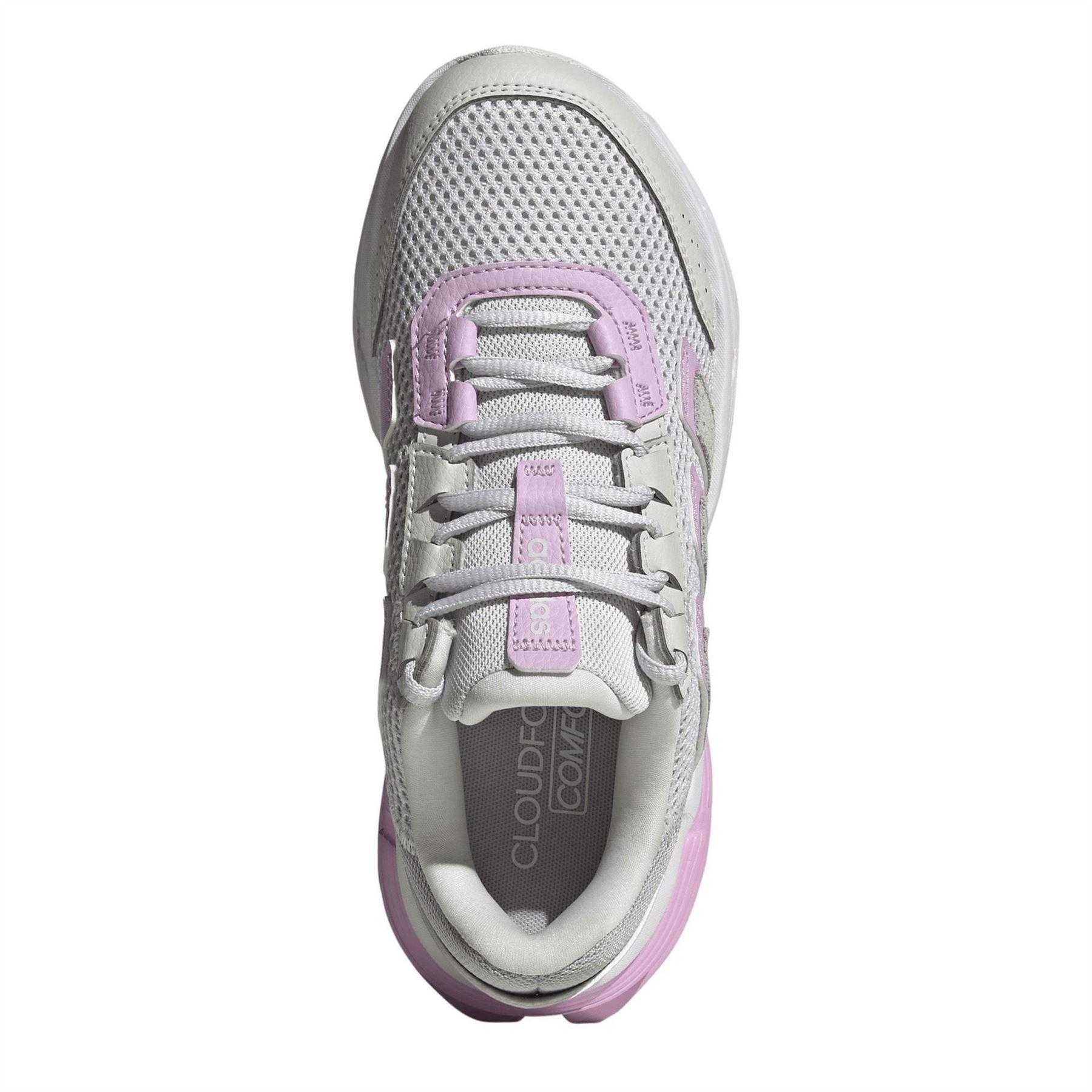 Grey-Lilac - Pack Shot - Adidas Girls Astrastar Cloudfoam Trainers